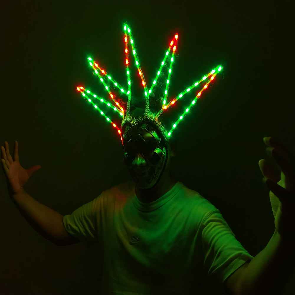 LED Light Up Clown Mask Helmet Anime Movie Style for Stage Dance & Nightclub Shows - Tem-laser.com