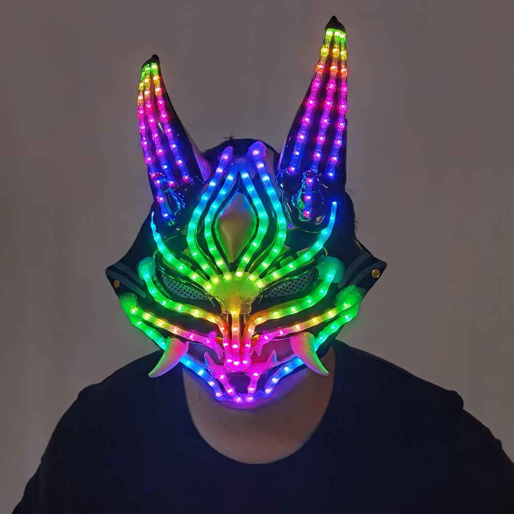 Future Tech LED Helmet Cat Woman Black Panther Mask LED Robot Performance Costume - Tem-laser.com