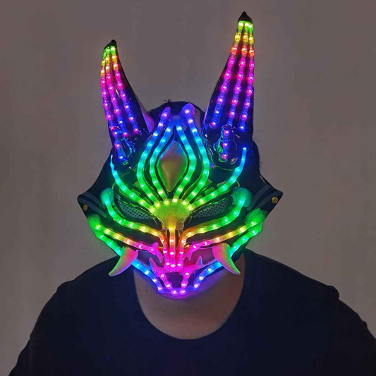 Future Tech LED Helmet Cat Woman Black Panther Mask LED Robot Performance Costume - Tem-laser.com