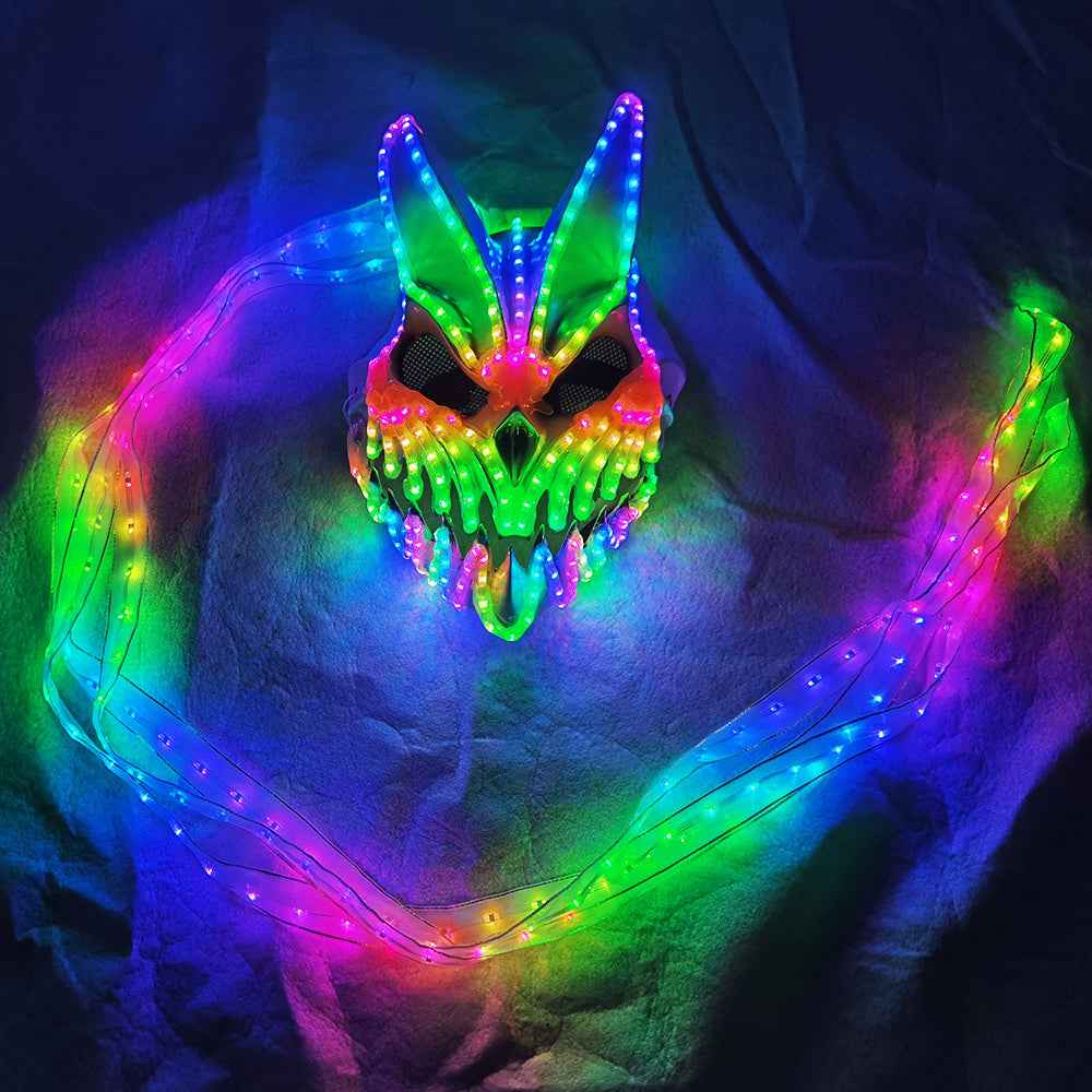 LED Rabbit Bear Mask with Remote Color Change Halloween Horror Bunny Mask - Tem-laser.com