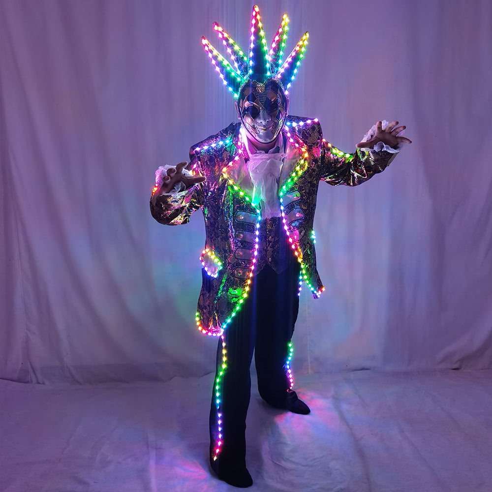 LED Court Tuxedo Symphony of Light-emitting Suit - Full-Color Digital Pixel LED with 350 Kinds of Running Horse Effects