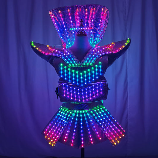 Women’s LED Glow Mirror Dress – Nightclub Party & Evening Outfit
