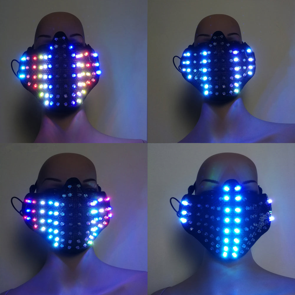 Colorful LED Masks Hero Face Guard PVC Masquerade Party Halloween Birt ...
