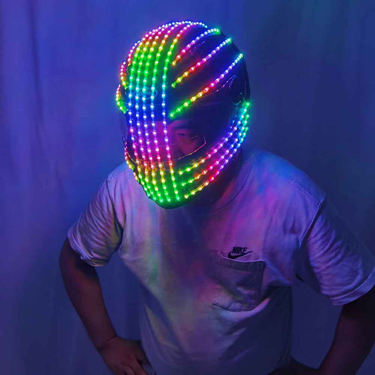 RGB Color LED Helmet Monster Luminous Hat Dance Clothes DJ Helmet - Tem-laser.com