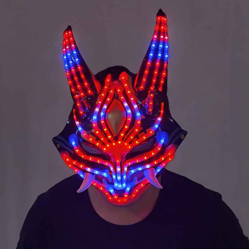 Future Tech LED Helmet Cat Woman Black Panther Mask LED Robot Performance Costume - Tem-laser.com