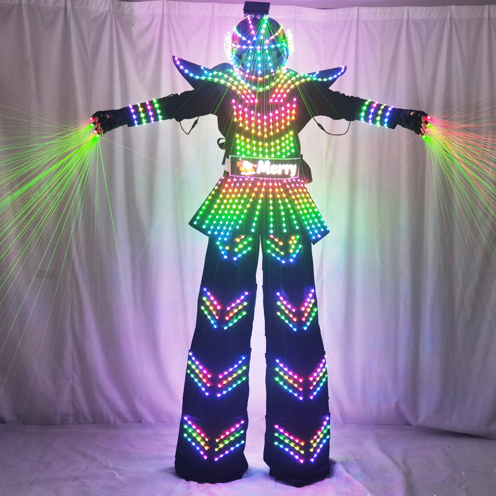 LED Robot Stilt Walking Costume | Traje LED Luminous Cosplay Outfit