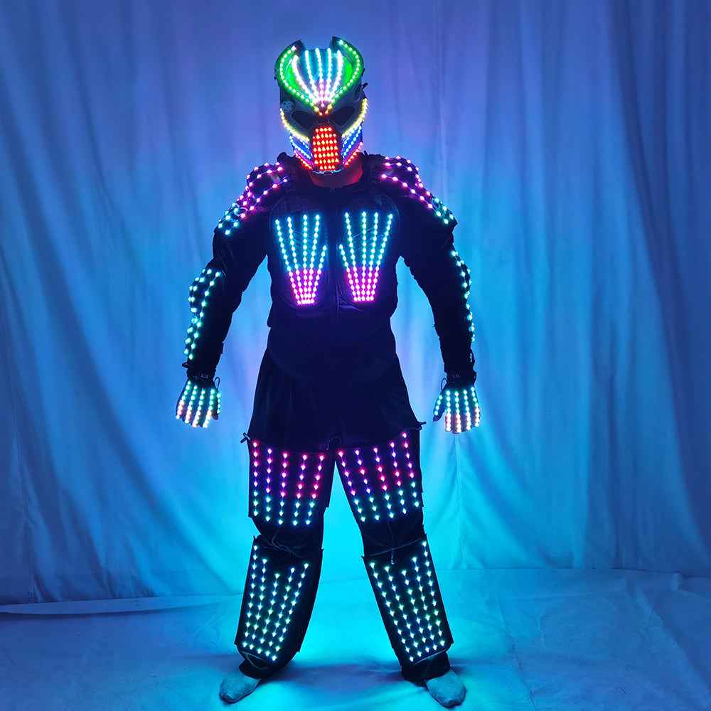 Full Color LED Suit Costumes Clothes Lights Luminous Stage Dance Performance Show Growing Light Up Armor for Night Club - Tem-laser.com