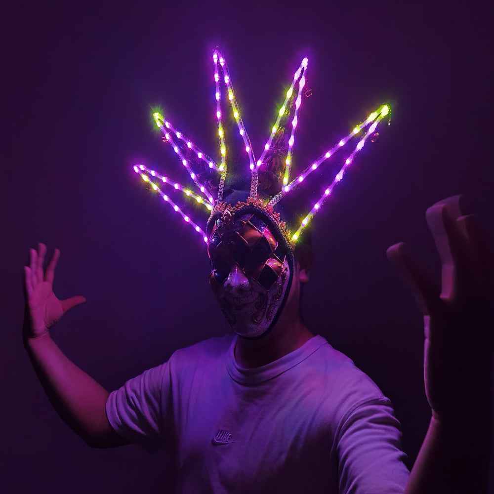 LED Light Up Clown Mask Helmet Anime Movie Style for Stage Dance & Nightclub Shows - Tem-laser.com