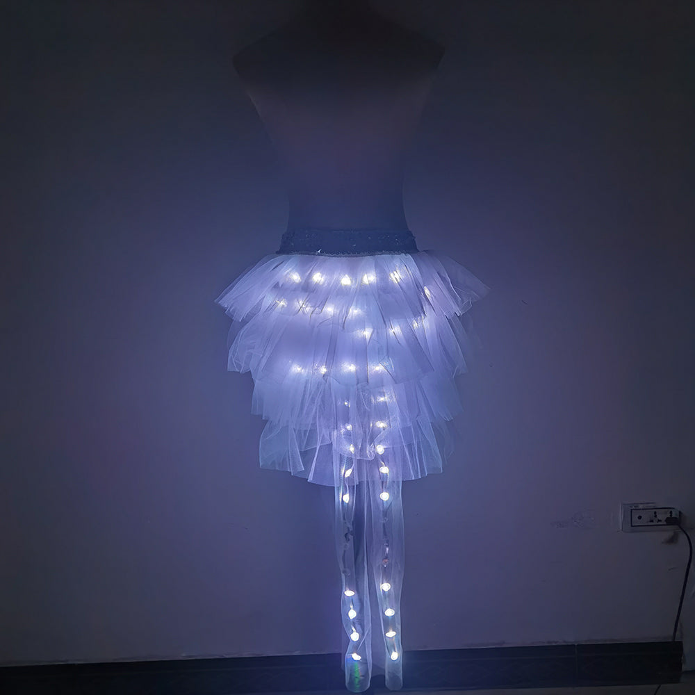 LED Light Up Tutu Skirt for Adults – Neon Rainbow Fashion Dance Costume