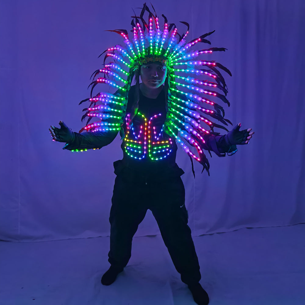 Light Up Full Color LED Armor Jacket - Luminous Glowing Costume for DJ Singer DS Gogo Dance Team