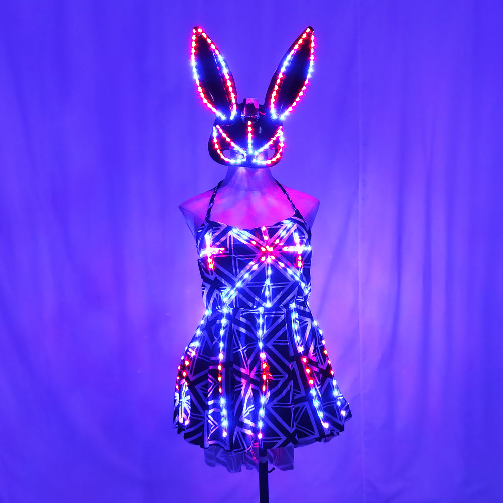 LED Luminous Belly Dance Split Skirt – Sexy Professional Training & Stage Dance Outfit