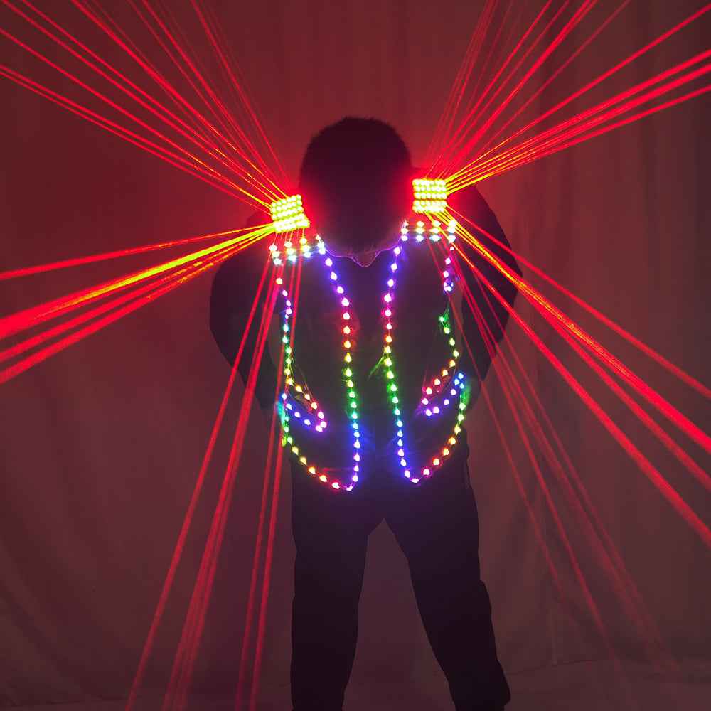 Fashion Red Laser Waistcoat – Laserman LED Vest for Stage, Singers & Nightclub Performers - Tem-laser.com