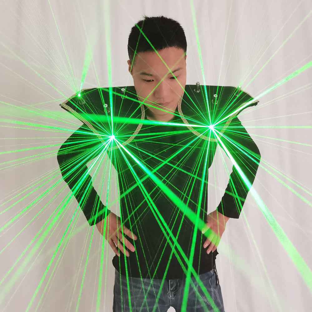 RGB Color Laser Waistcoat with Shoulder Pieces – Luminous Dance Robot Costume for Party & Stage Performance - Tem-laser.com