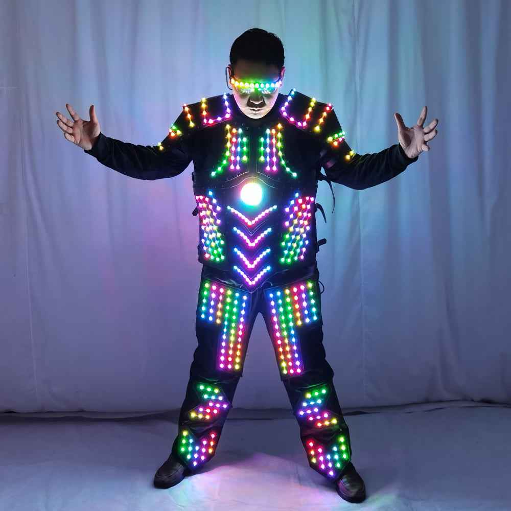 LED Luminous Armor Jacket – Light Up Glowing Performance Suit – tem ...