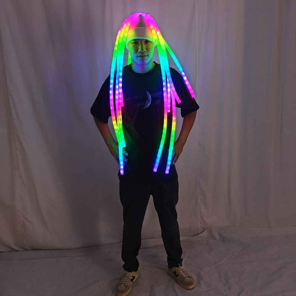 LED Jellyfish Hat Luminous Headdress for Party Dance Team Gogo Stage Show Performance Bar New Lighting Headwear - Tem-laser.com
