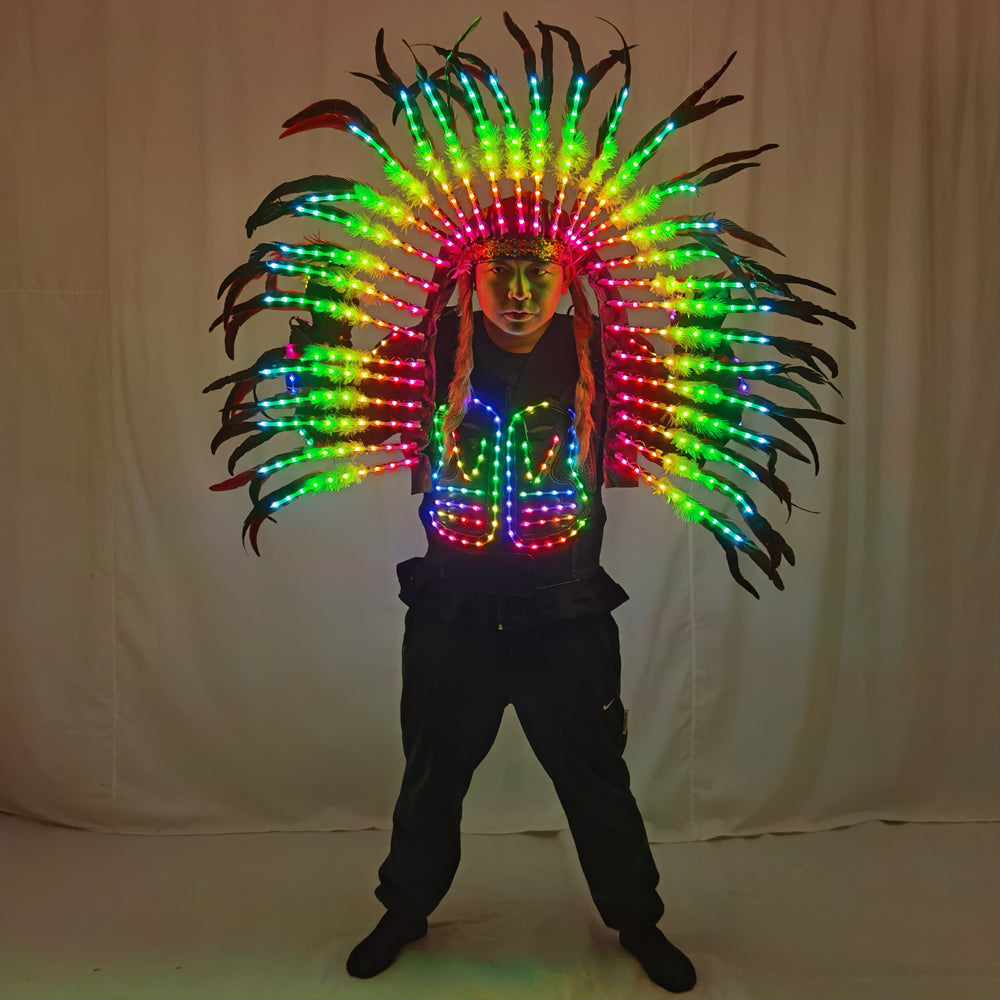 Light Up Full Color LED Armor Jacket - Luminous Glowing Costume for DJ Singer DS Gogo Dance Team