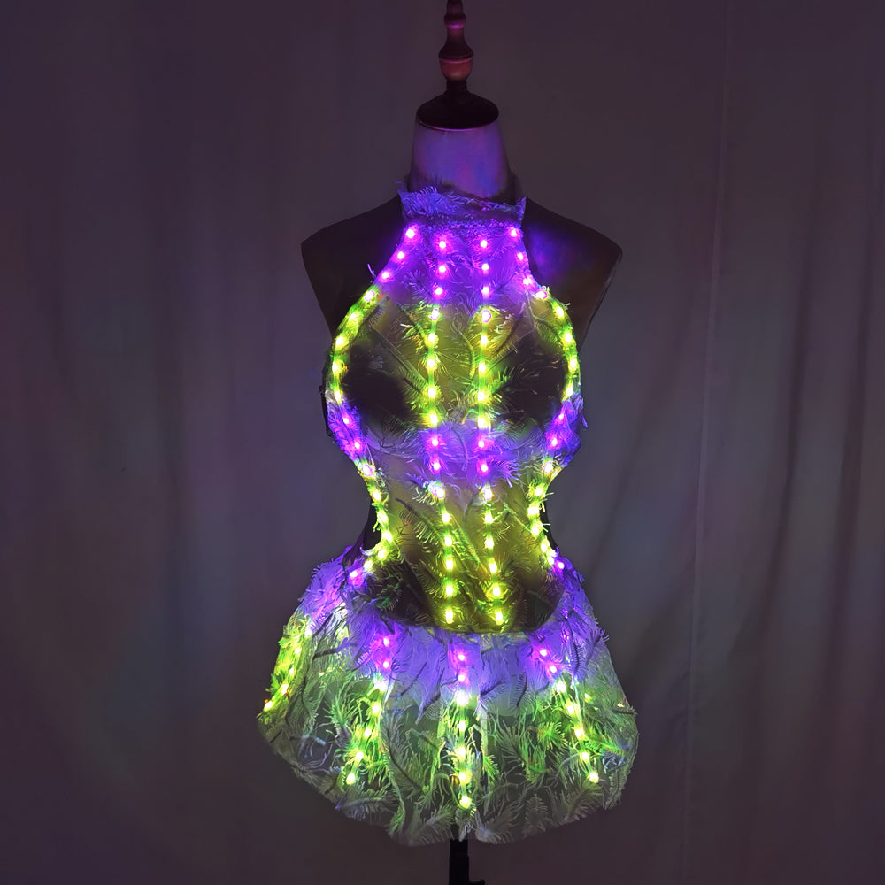 LED Light Bikini Skirt Party Clubwear Gogo Dance Outfit