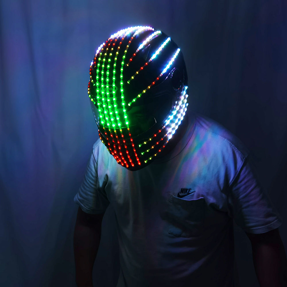 RGB Color LED Helmet Monster Luminous Hat Dance Clothes DJ Helmet