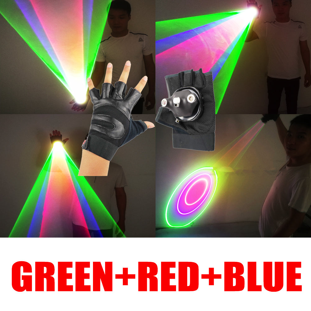 RGB Red Green Rotating Laser Gloves Whirlwind Handheld Cannon Tunnel Effect for DJ Dancing Nightclub Performances