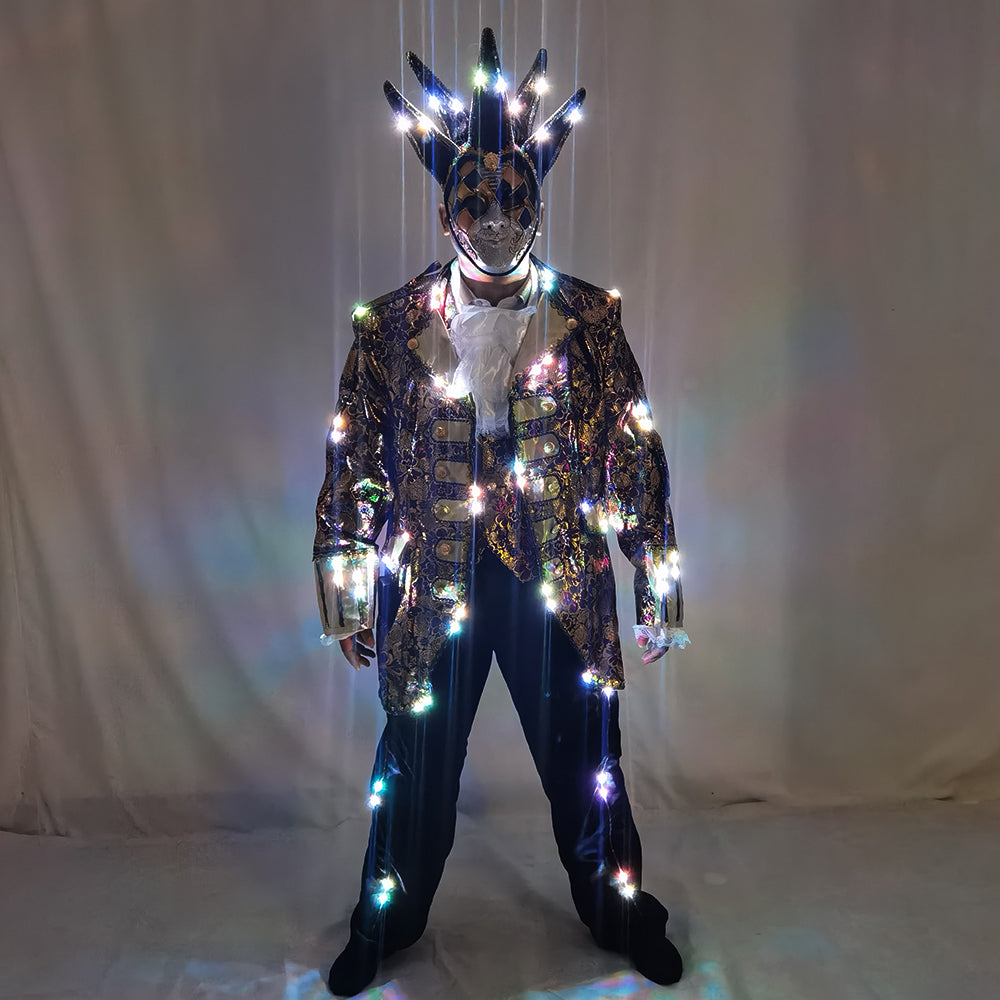 LED Court Tuxedo Symphony of Light-emitting Suit - Full-Color Digital Pixel LED with 350 Kinds of Running Horse Effects