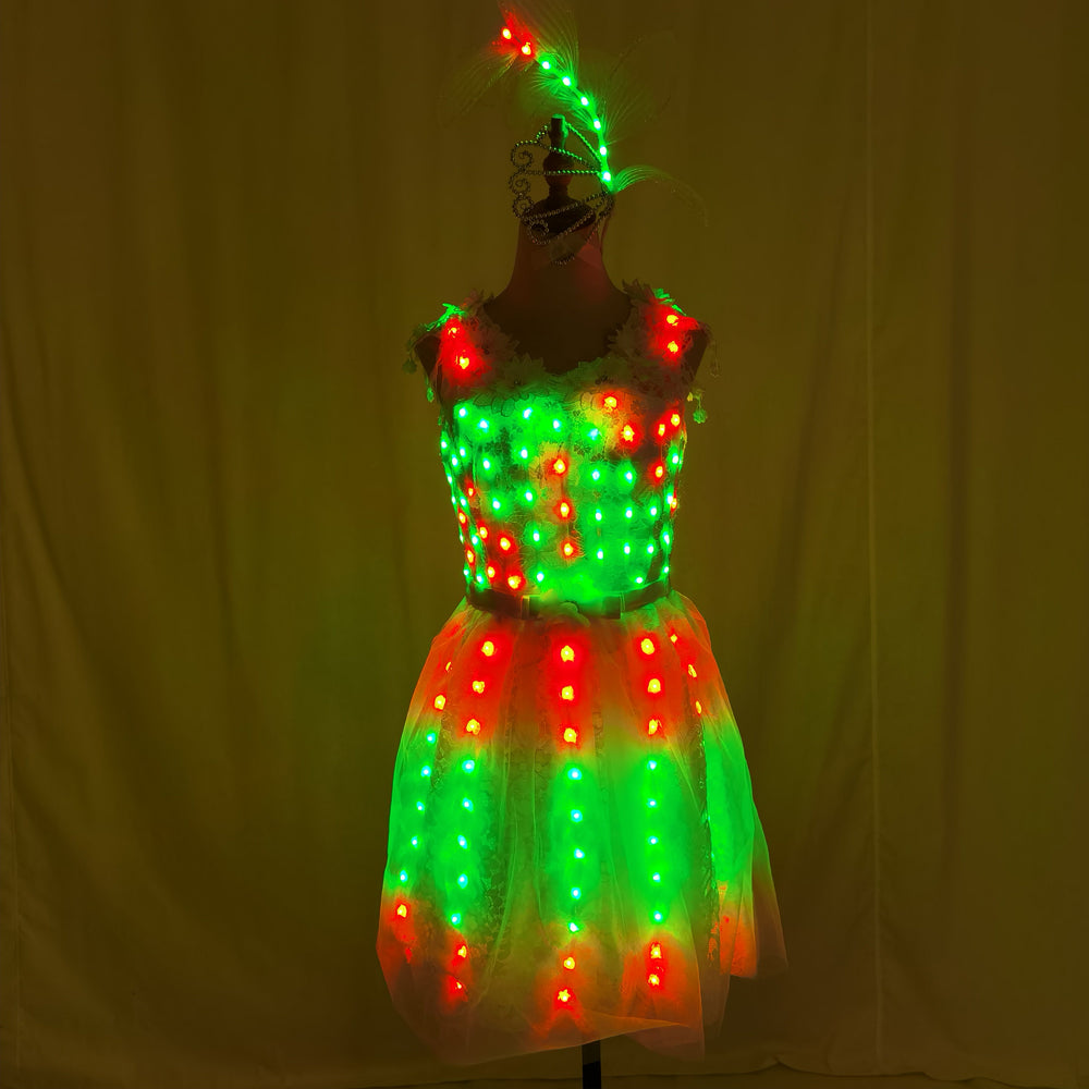 LED Light Up Ballet Tutu Dress Sexy Luminous Outfit for Nightclub GOGO Dancer
