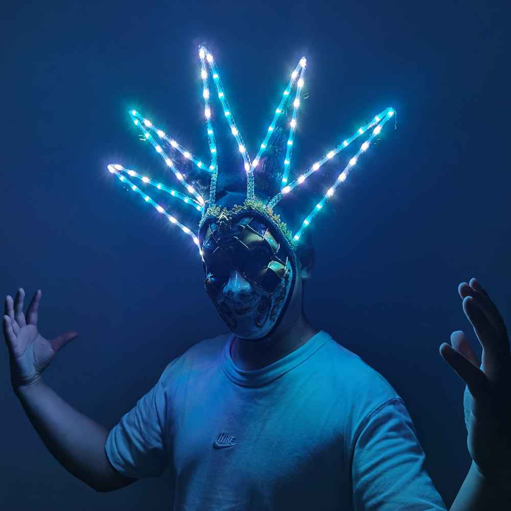 LED Light Up Clown Mask Helmet Anime Movie Style for Stage Dance & Nightclub Shows - Tem-laser.com
