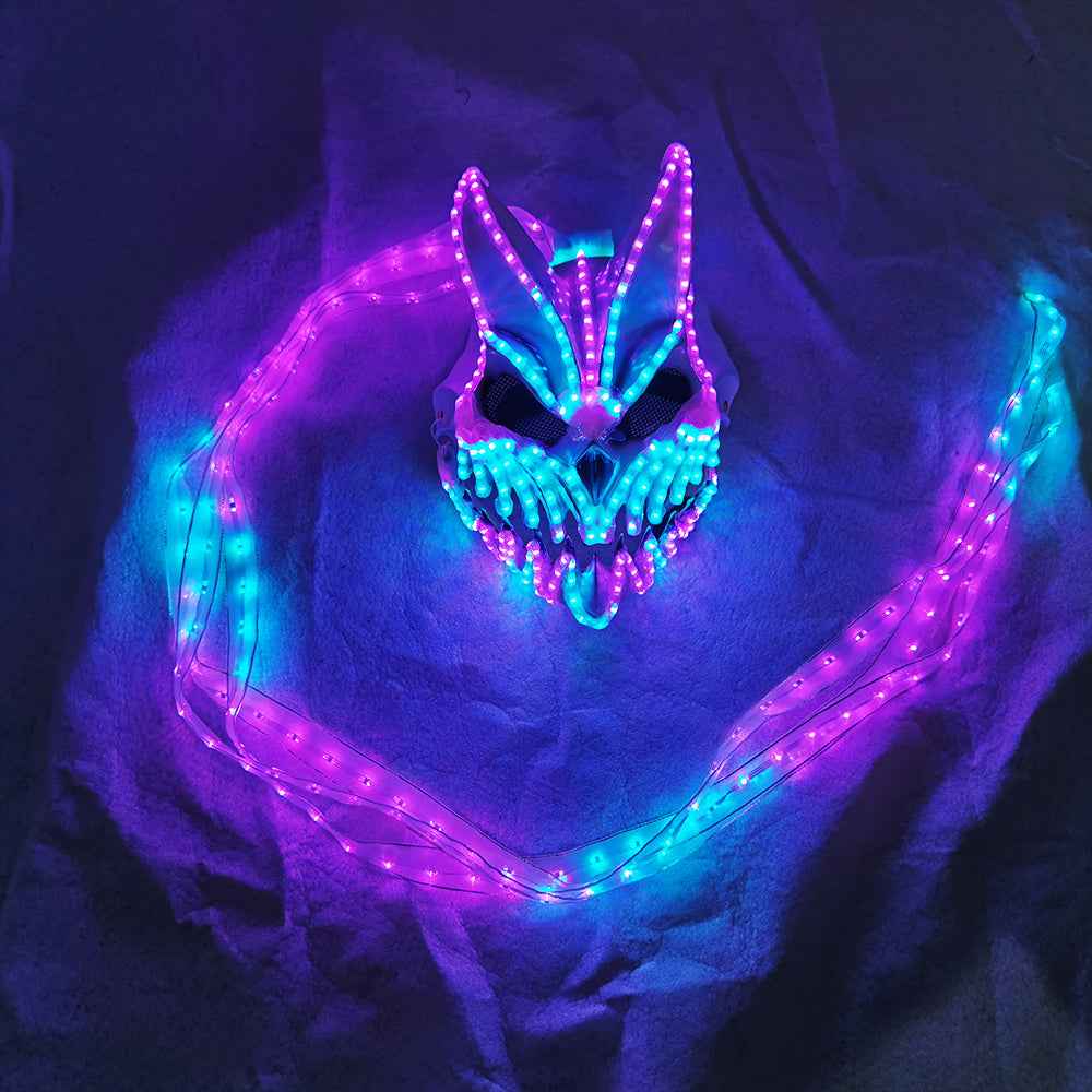 LED Rabbit Bear Mask with Remote Color Change Halloween Horror Bunny Mask - Tem-laser.com