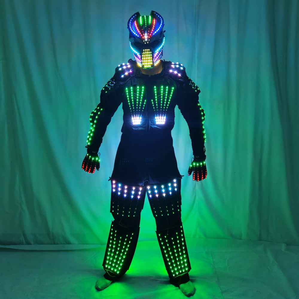 Full Color LED Suit Costumes Clothes Lights Luminous Stage Dance Performance Show Growing Light Up Armor for Night Club - Tem-laser.com