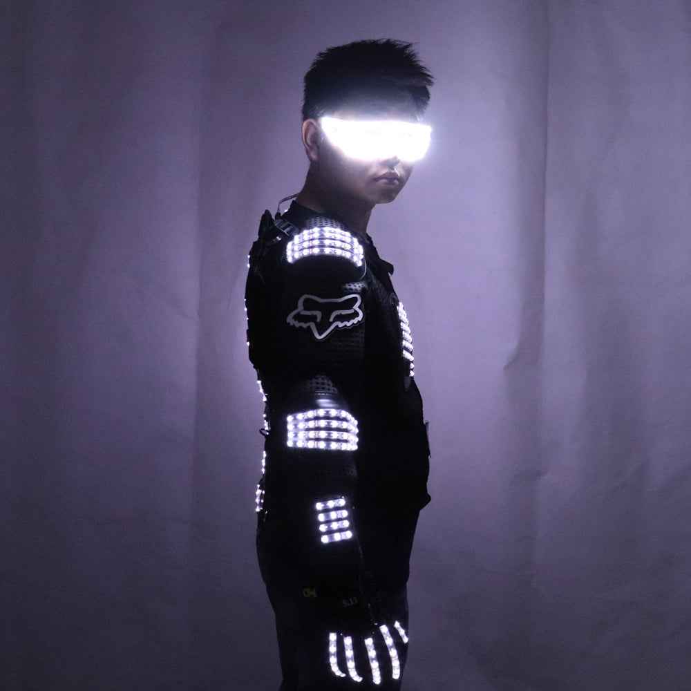 New Arrival Fashion LED Armor Light Up Jackets Costume Glove Glasses ...