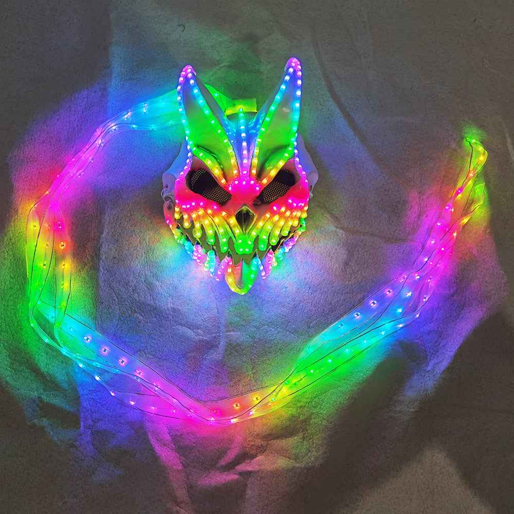 LED Rabbit Bear Mask with Remote Color Change Halloween Horror Bunny Mask - Tem-laser.com