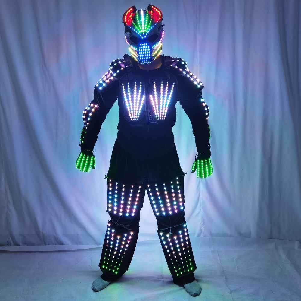 Full Color LED Suit Costumes Clothes Lights Luminous Stage Dance Performance Show Growing Light Up Armor for Night Club - Tem-laser.com