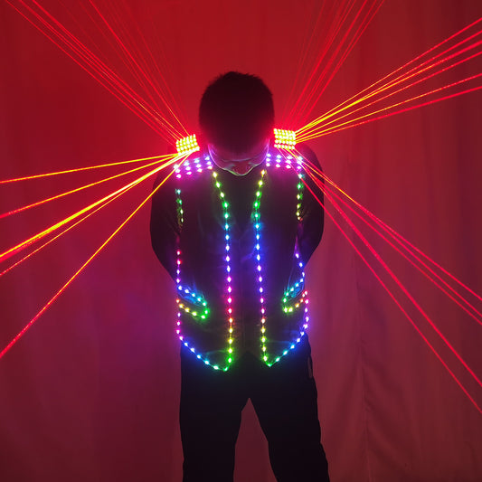 Fashion Red Laser Waistcoat – Laserman LED Vest for Stage, Singers & Nightclub Performers