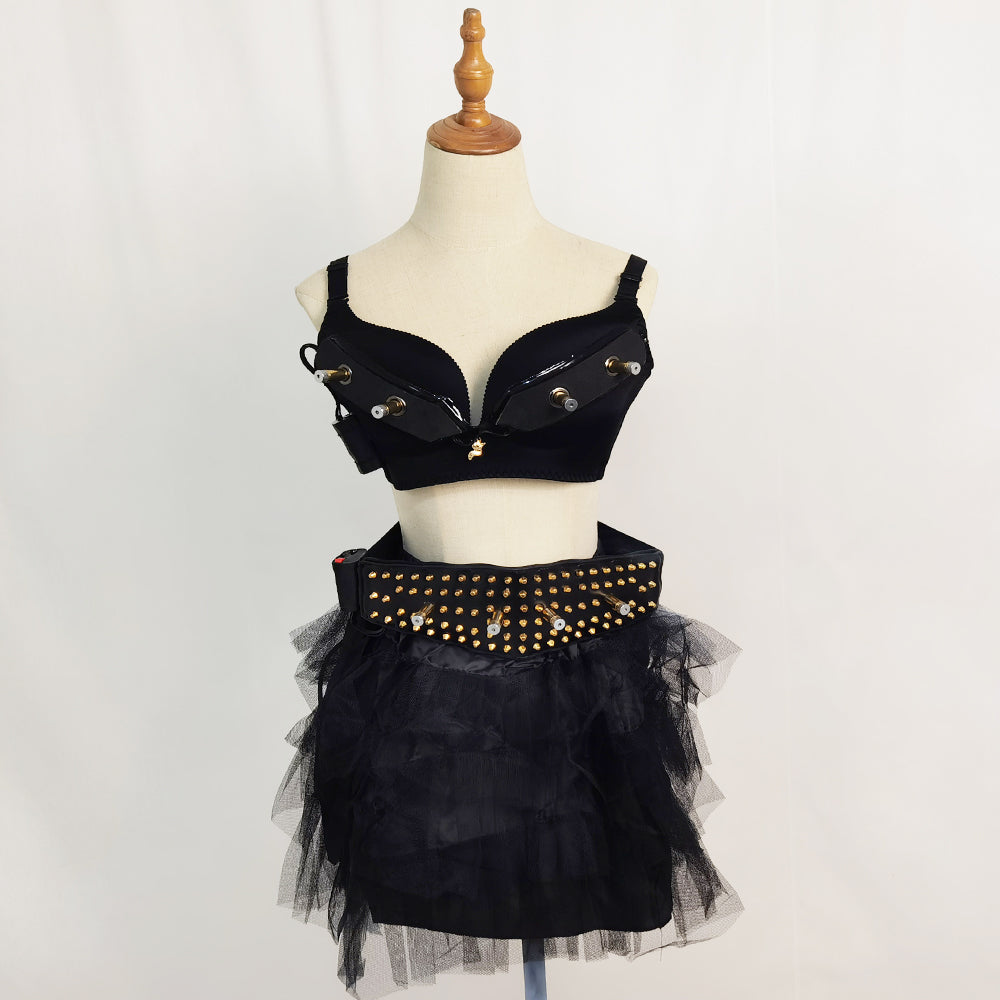 Sci Fi Future Green Laser Costume Sexy Girl Bra Laser Belt DJ Singer Bar Nightclub Laser Rain Effect