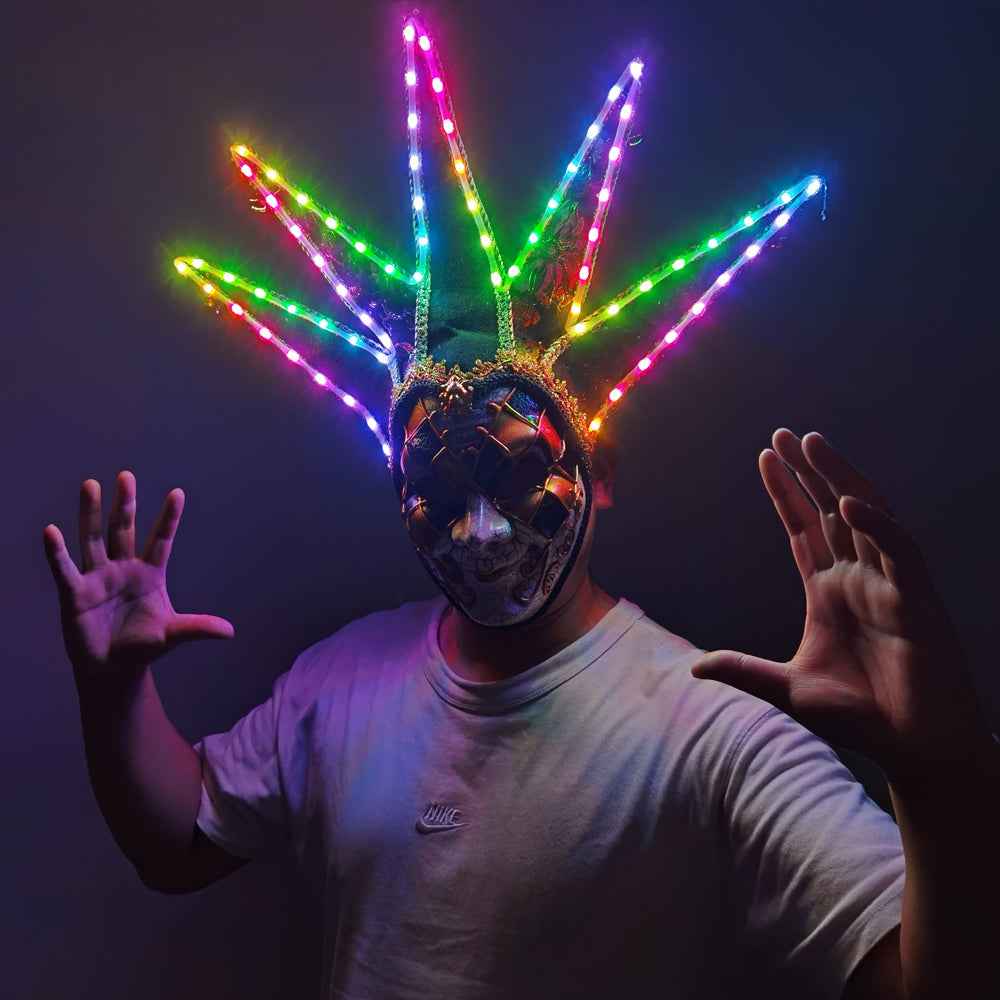 LED Light Up Clown Mask Helmet Anime Movie Style for Stage Dance & Nightclub Shows - Tem-laser.com