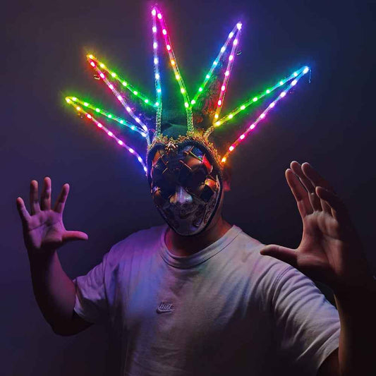 LED Light Up Clown Mask Helmet Anime Movie Style for Stage Dance & Nightclub Shows - Tem-laser.com