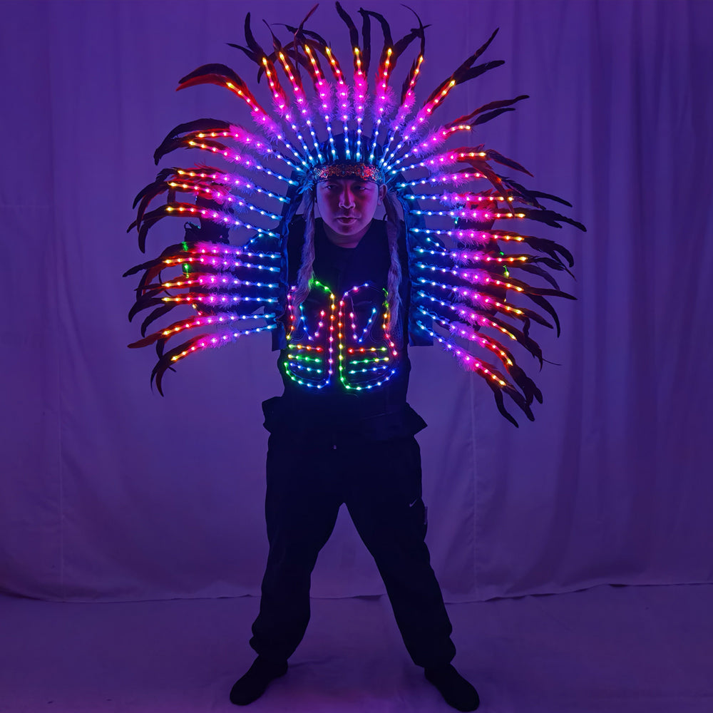 Light Up Full Color LED Armor Jacket - Luminous Glowing Costume for DJ Singer DS Gogo Dance Team