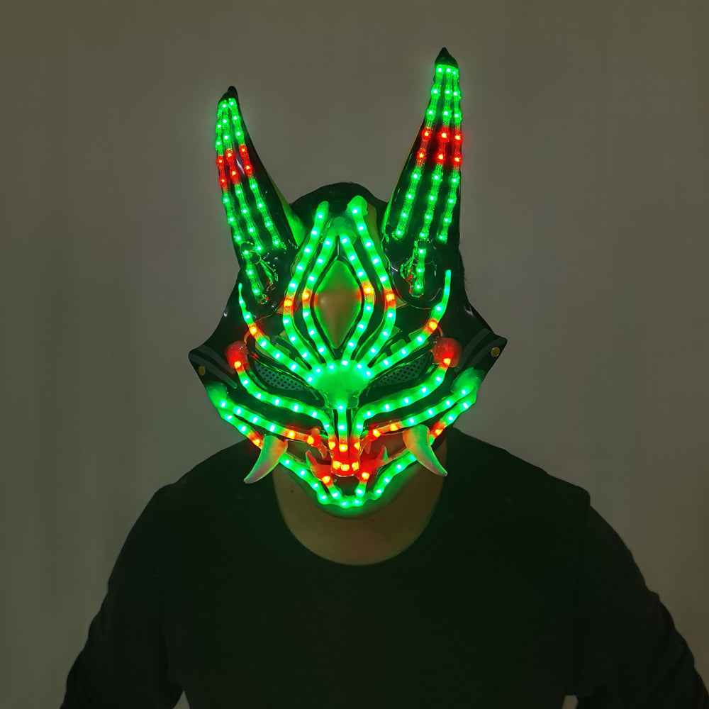 Future Tech LED Helmet Cat Woman Black Panther Mask LED Robot Performance Costume - Tem-laser.com