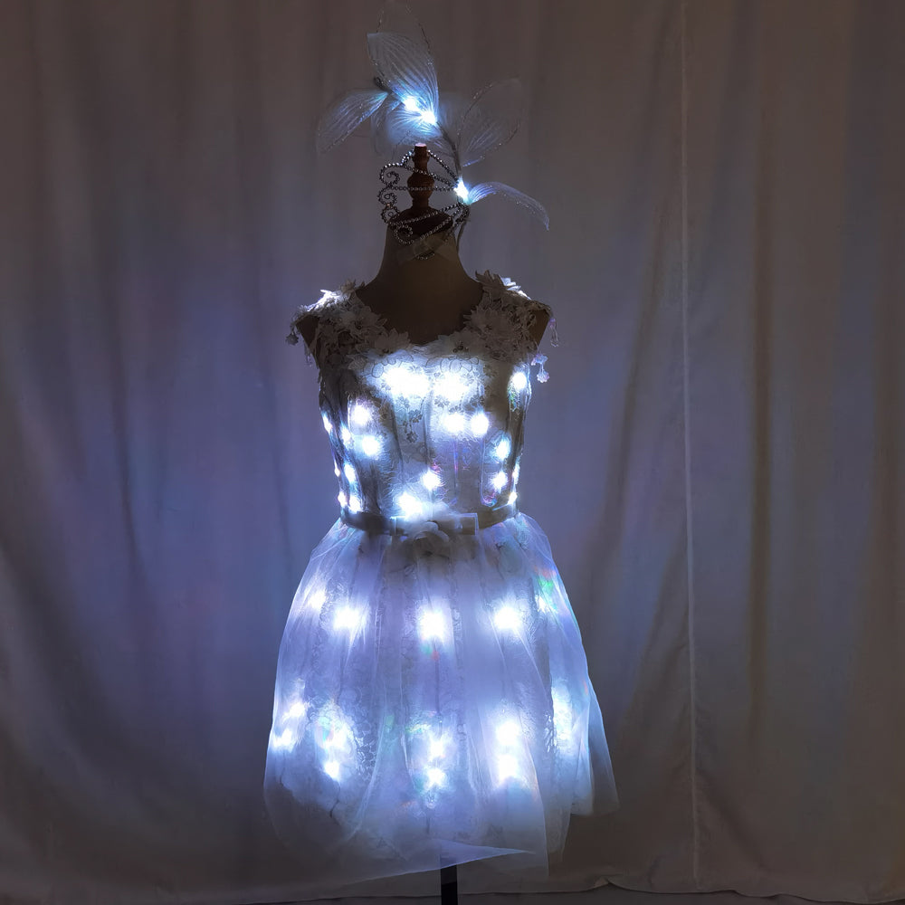 LED Light Up Ballet Tutu Dress Sexy Luminous Outfit for Nightclub GOGO Dancer