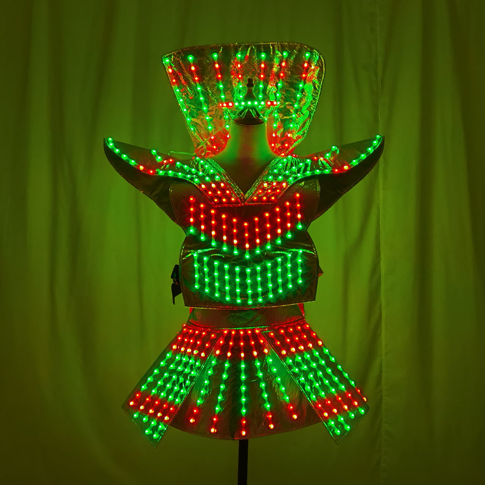Women’s LED Glow Mirror Dress – Nightclub Party & Evening Outfit