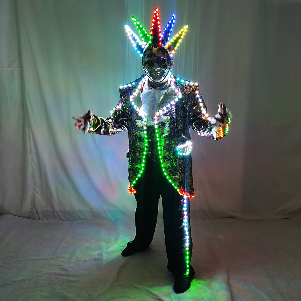 LED Court Tuxedo Symphony of Light-emitting Suit - Full-Color Digital Pixel LED with 350 Kinds of Running Horse Effects