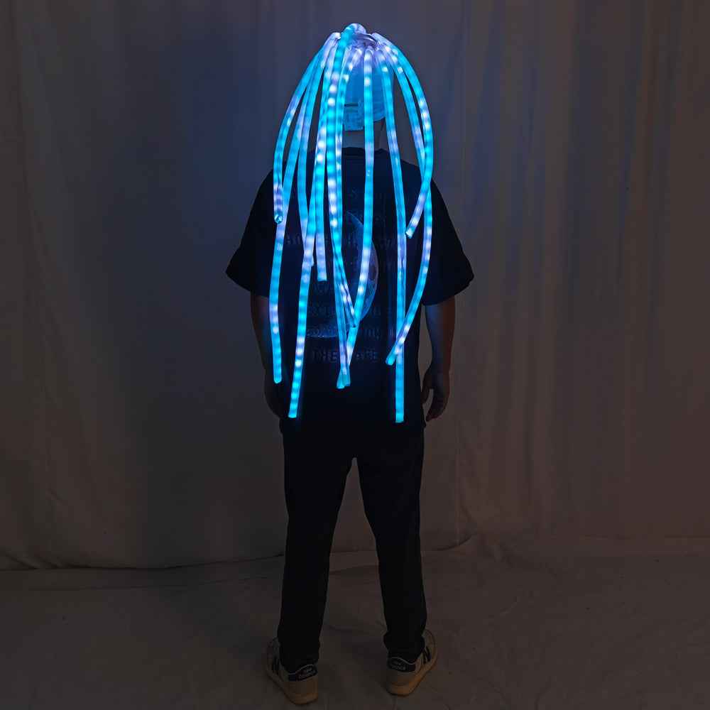 LED Jellyfish Hat Luminous Headdress for Party Dance Team Gogo Stage Show Performance Bar New Lighting Headwear - Tem-laser.com