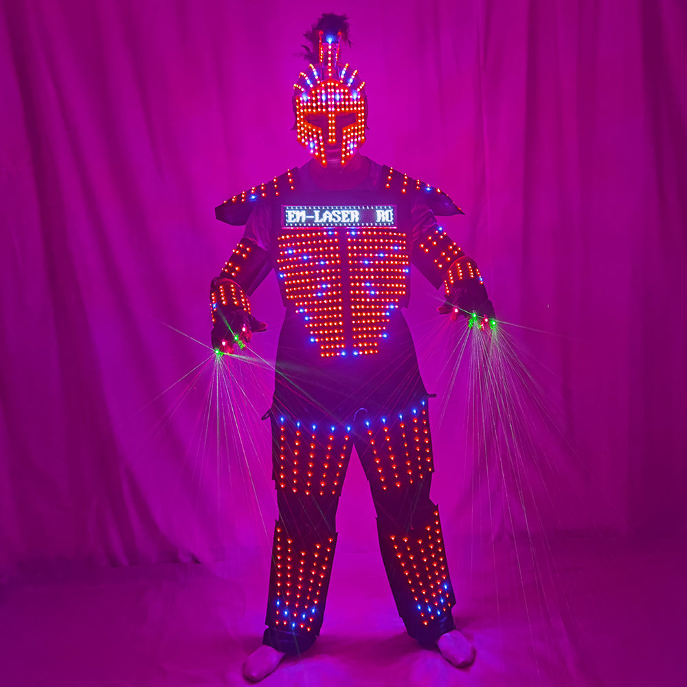 Digital LED Glowing Robot Costume Armor Jacket | Light Up Performance Suit for Bar Nightclub Party