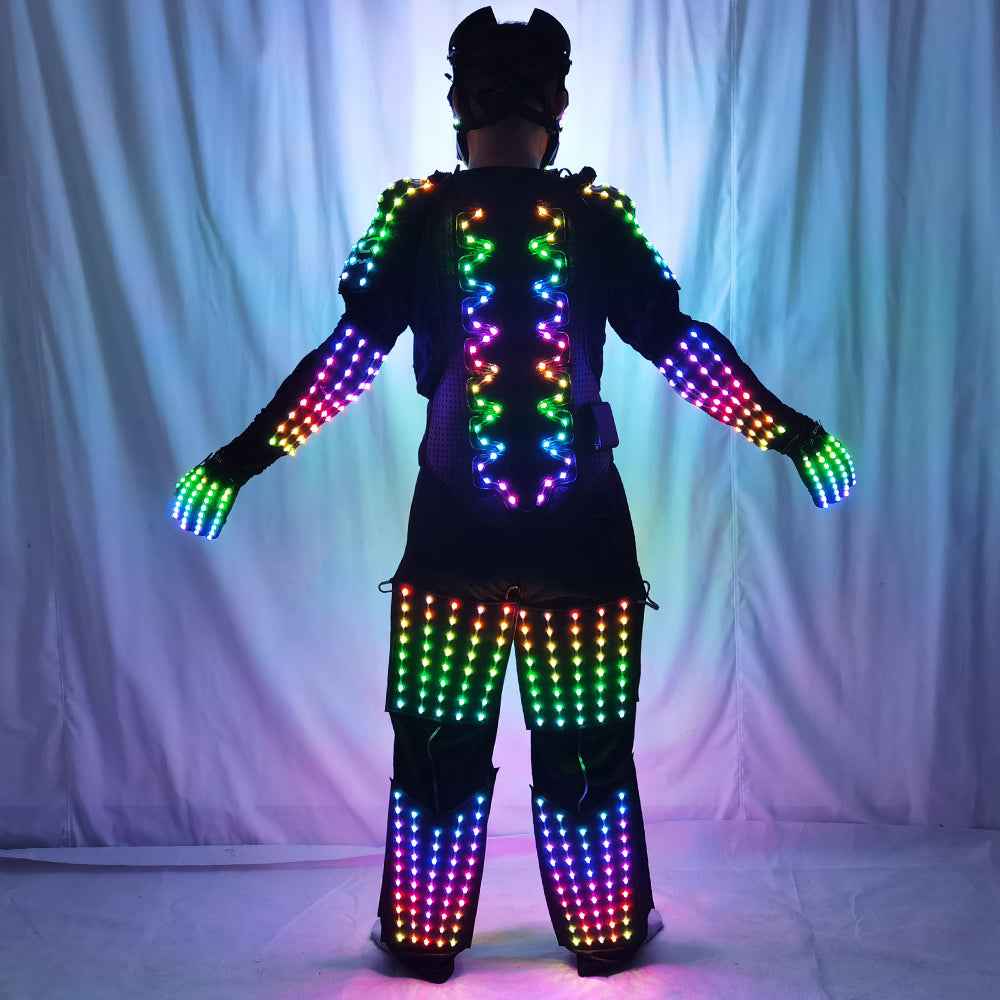 Full Color LED Suit Costumes Clothes Lights Luminous Stage Dance Performance Show Growing Light Up Armor for Night Club - Tem-laser.com