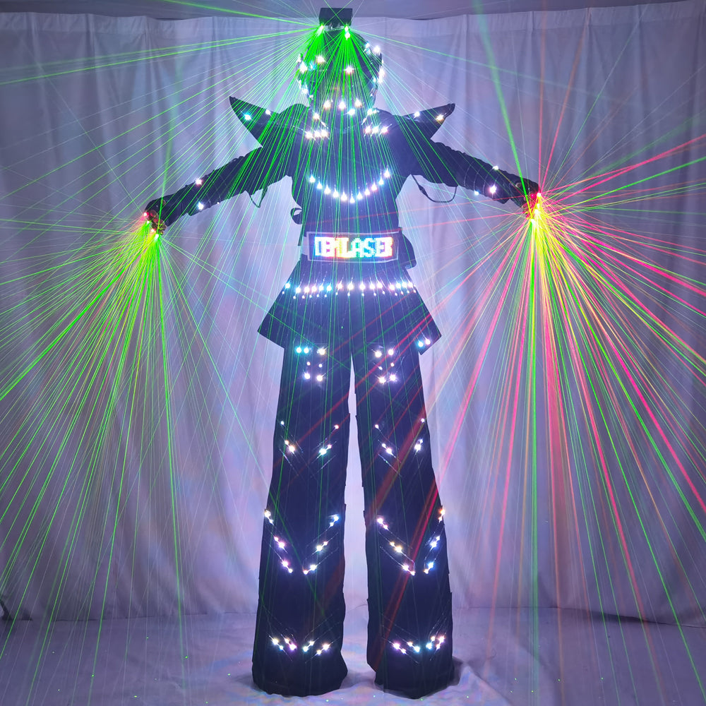 LED Robot Stilt Walking Costume | Traje LED Luminous Cosplay Outfit