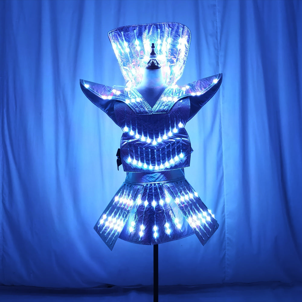 Women’s LED Glow Mirror Dress – Nightclub Party & Evening Outfit