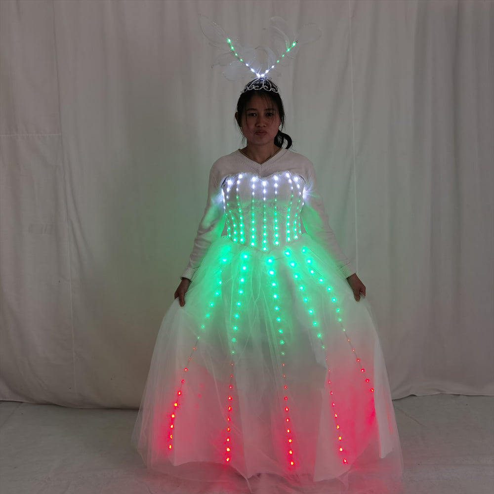 Women Pixel LED Wings Bodysuit – Singer & Dancer Stage Outfit