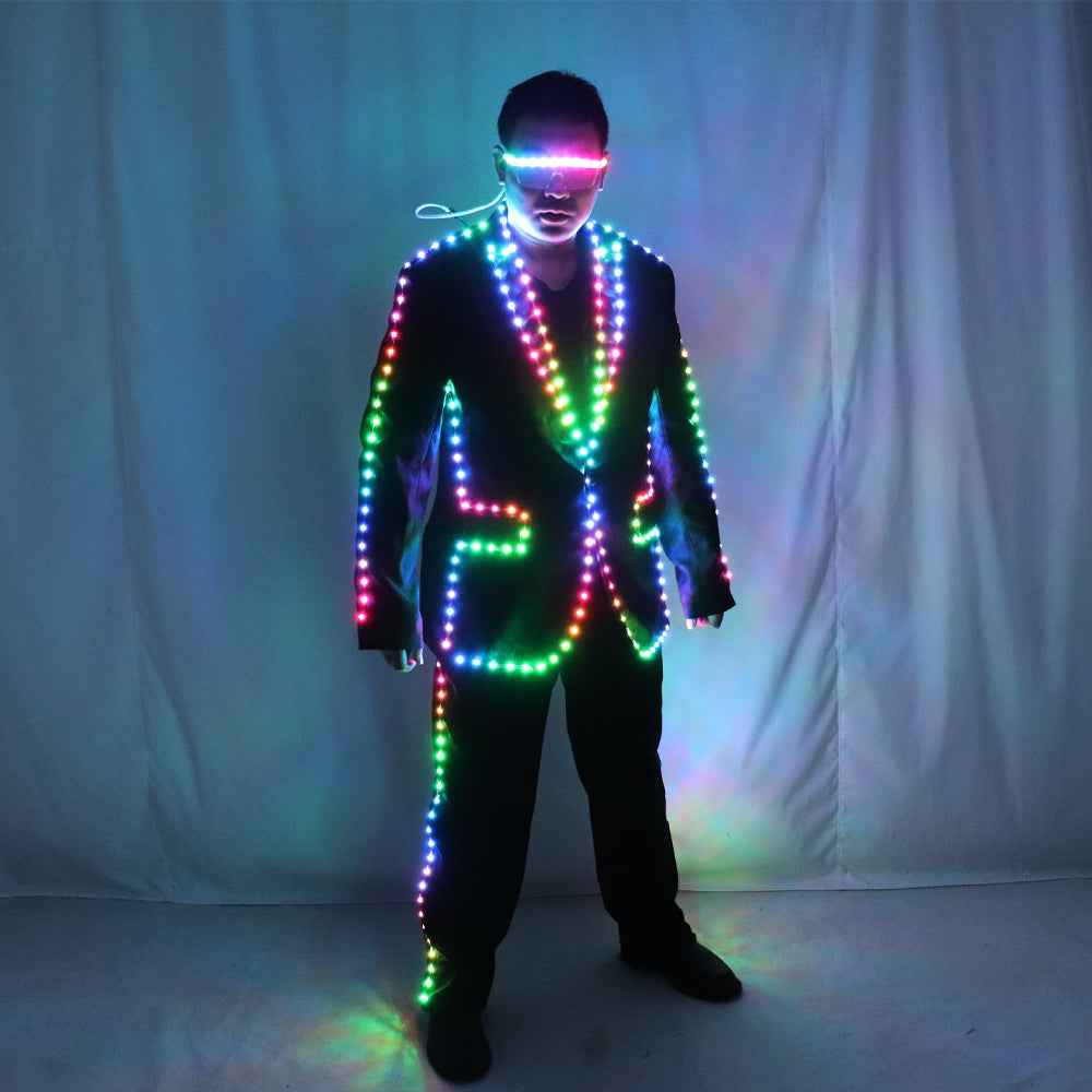 Digital Full Color LED Suit, IC Remote Control LED Jacket for Bar ...