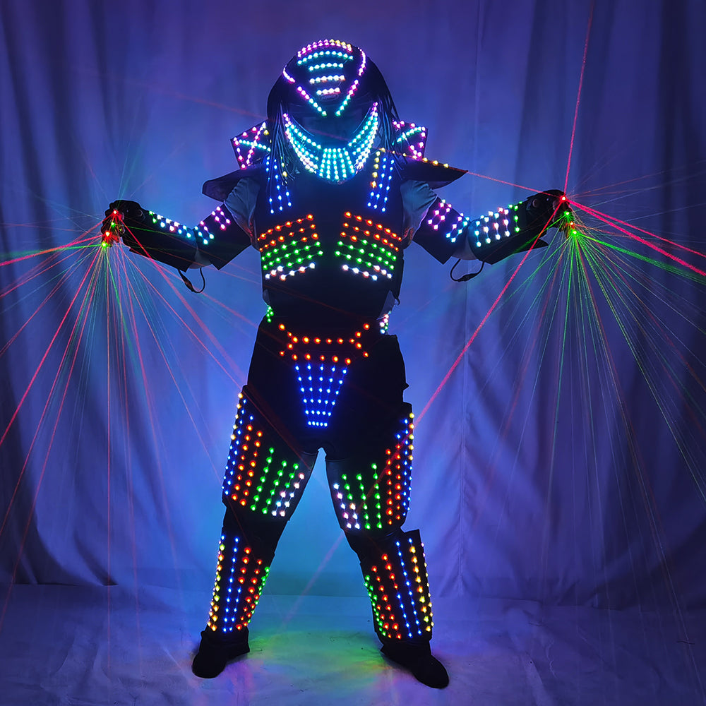 LED Luminous Robot Armor Jacket Glowing Costume - Perfect for Bar Nightclub Party Stage Performance Events