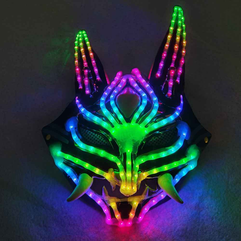 Future Tech LED Helmet Cat Woman Black Panther Mask LED Robot Performance Costume - Tem-laser.com