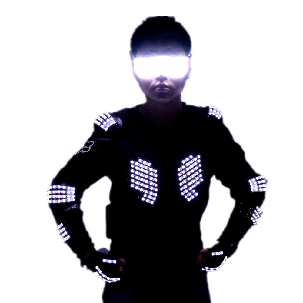 New Arrival Fashion LED Armor Light Up Jackets Costume Glove Glasses ...